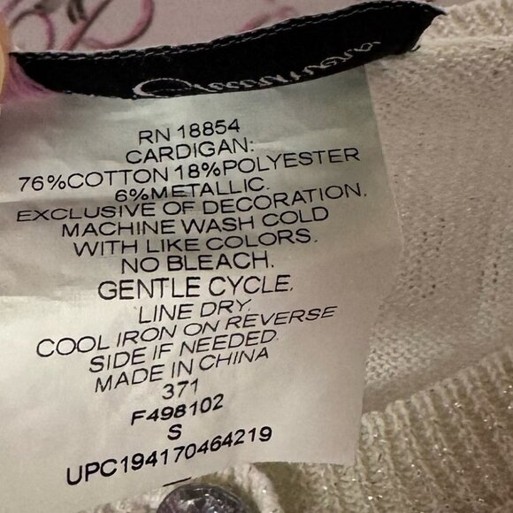 Sweet charmers cardigan cropped sparkle diamond buttons white silver crystals - Picture 7 of 10